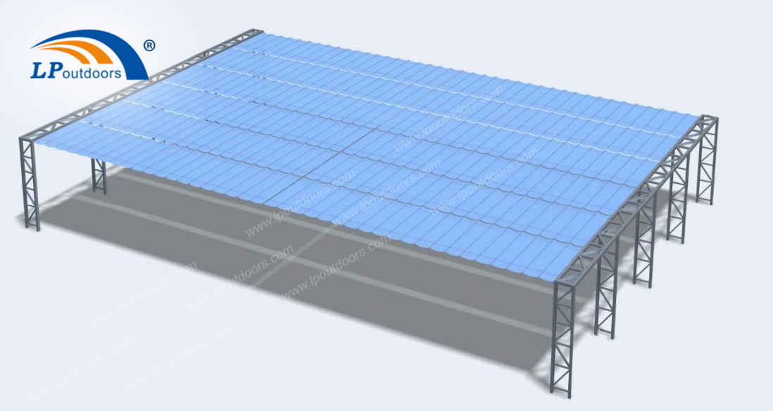 Estructura 3D de pérgola retráctil de HDPE
