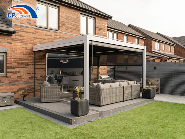 Gazebo al aire libre de aluminio del patio del jardín de la cubierta de la pérgola con persianas al aire libre de 10'x13' 10'x20 con el techo ajustable