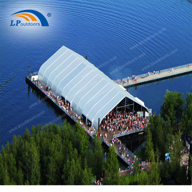 Carpa de marquesina curva de aluminio blanco de lujo de 30 m para festival de música