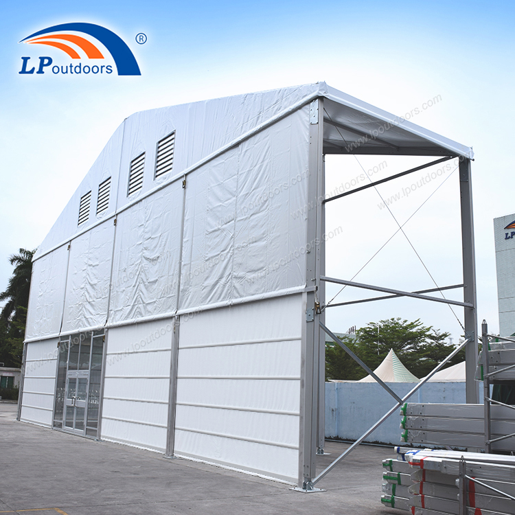 Tienda de campaña con diseño de doble capa y altura lateral de 8m de luz transparente de 21m para almacenamiento en almacén y eventos a gran escala con extractor de aire