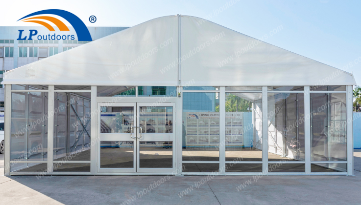 Carpa arcum impermeable pequeña blanca de 10 m con paredes de ABS