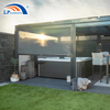 Pérgola motorizada bioclimática con pantalla enrollable de sombra de techo con persianas de aluminio impermeables para exteriores a la venta
