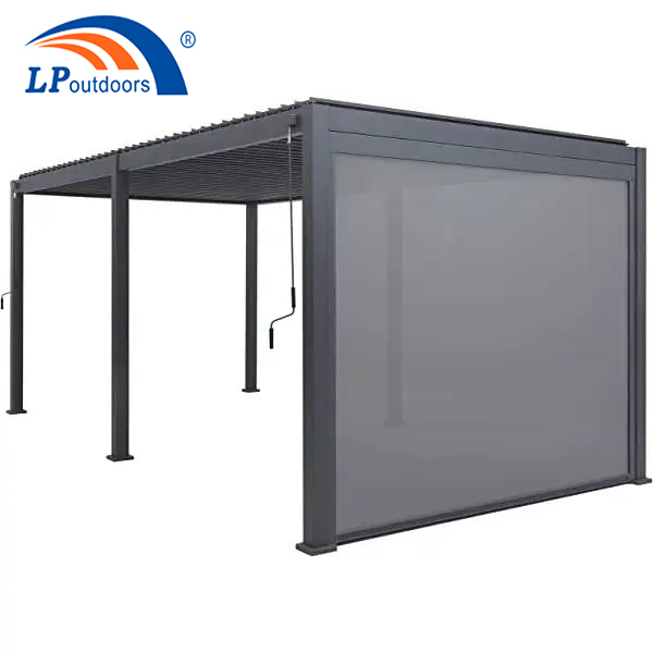 Gazebo con persiana ajustable de alta calidad, pérgola impermeable para jardín y exteriores, pérgola de aluminio con pantallas de privacidad