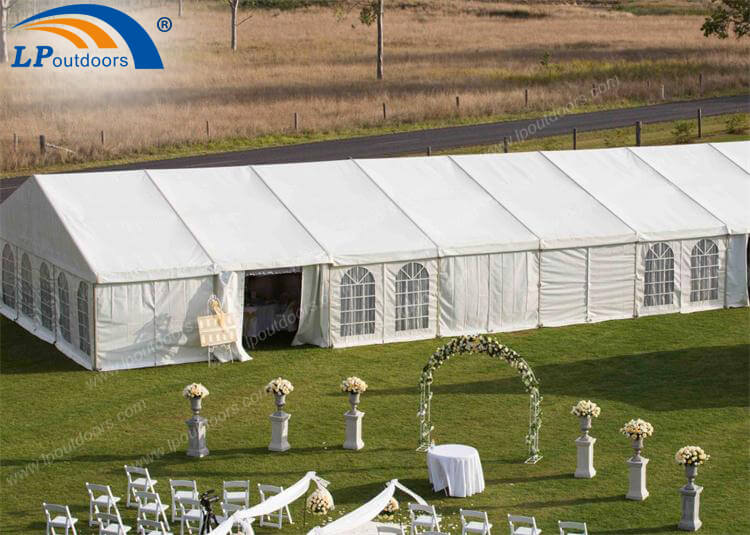 Carpa transparente grande con marco de aluminio de 30m para eventos de fiesta de banquete de boda al aire libre
