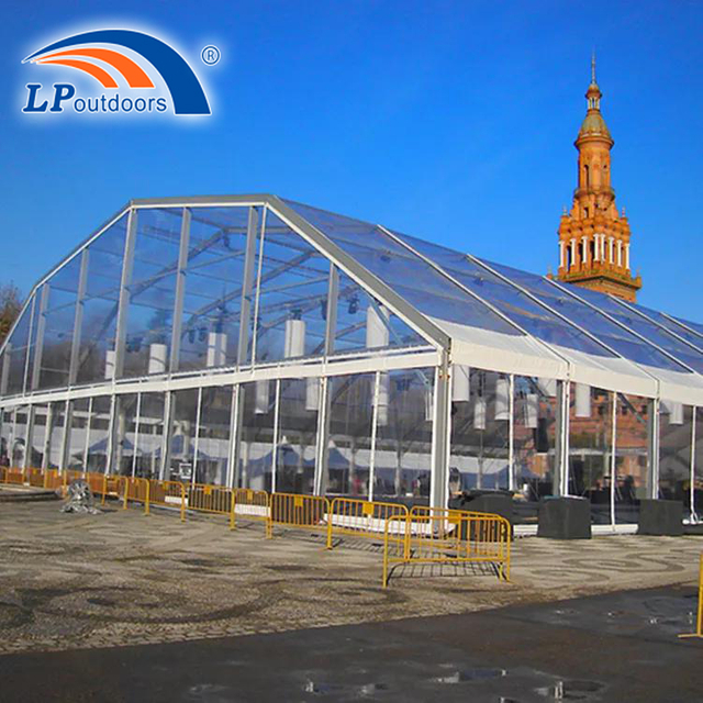 Estructura de tela de tienda de campaña transparente con cubierta de techo poligonal de 2000 plazas a la venta