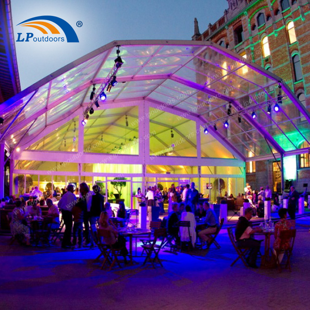 Carpa de fiesta poligonal grande con marco de aluminio de alta calidad para bodas