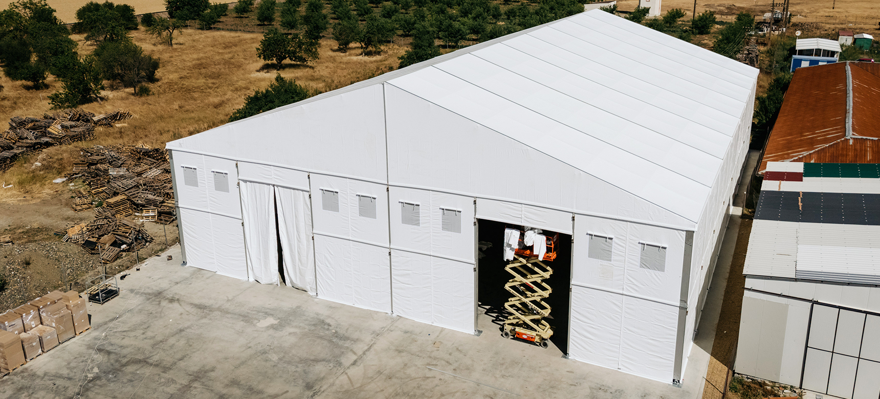 custom aluminum warehouse tent