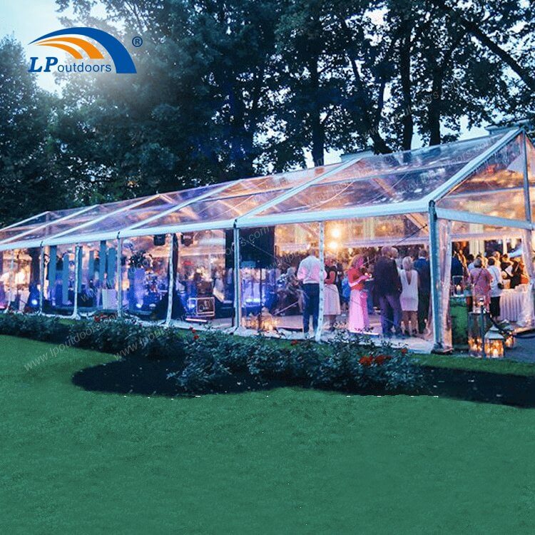Carpa para eventos con estructura de aluminio pequeña y techo de PVC transparente para fiestas de celebración de hoteles al aire libre (2)