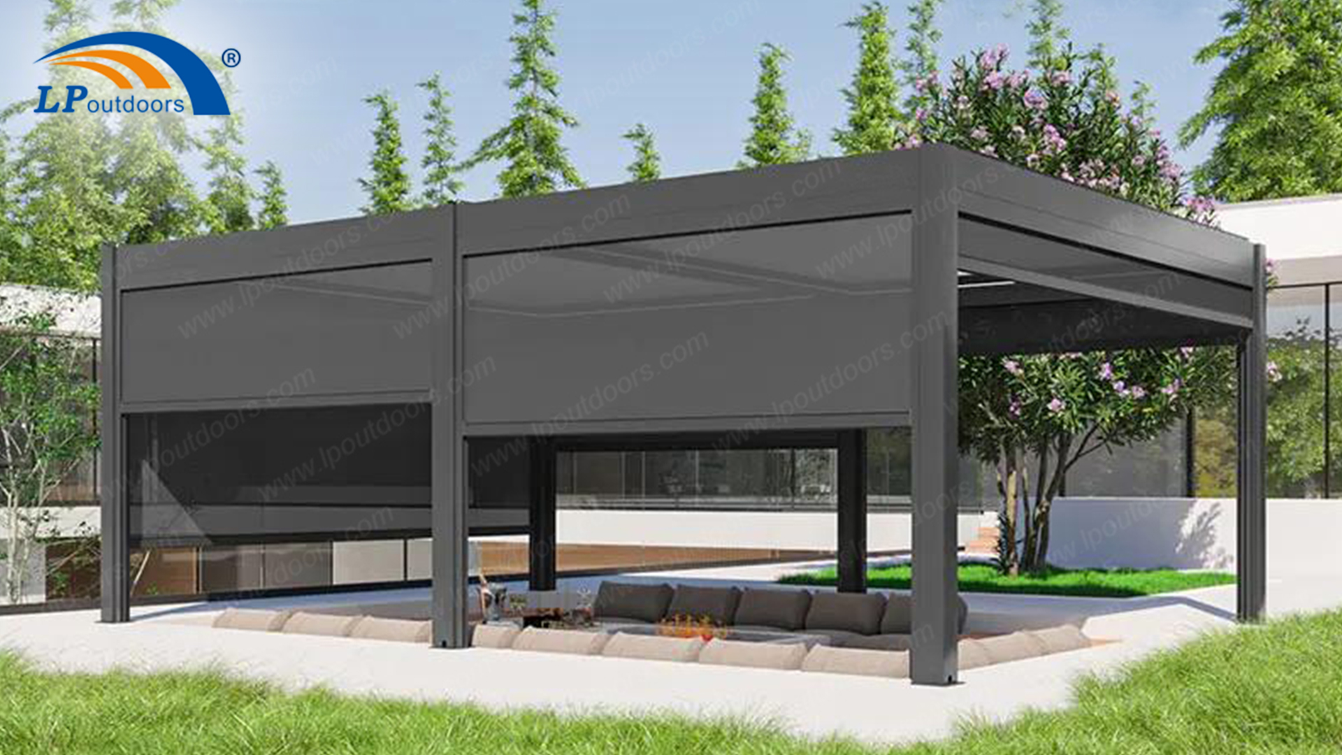 Persiana de aluminio automática de pérgola Gazebo con accesorios para pérgola